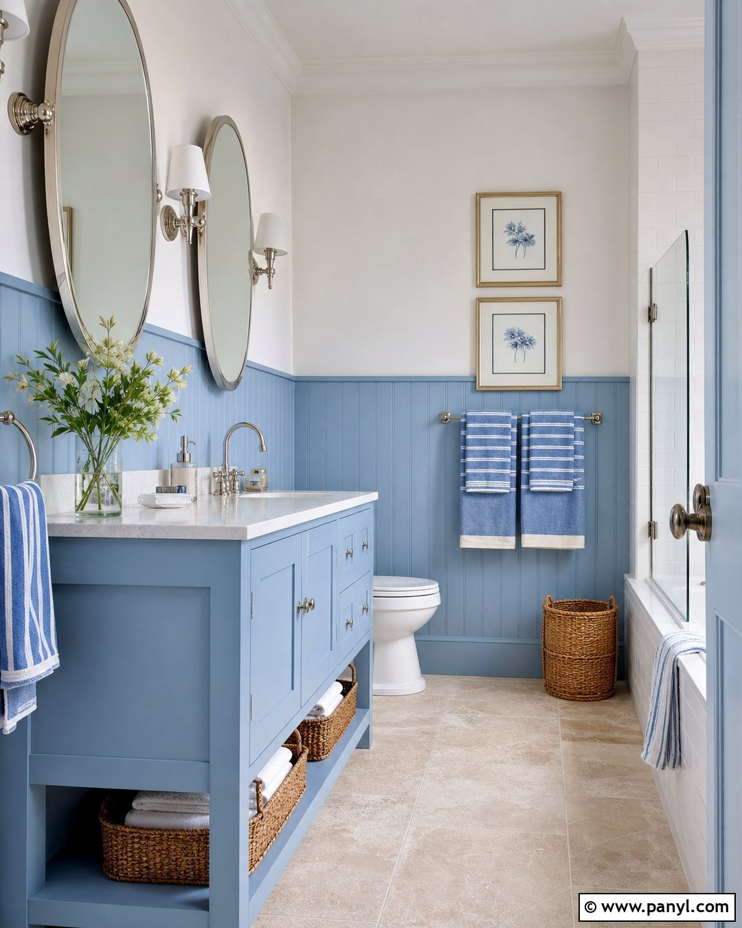 Light Blue Wainscoting Bathroom - 20 Light Blue Color For Bathroom Ideas