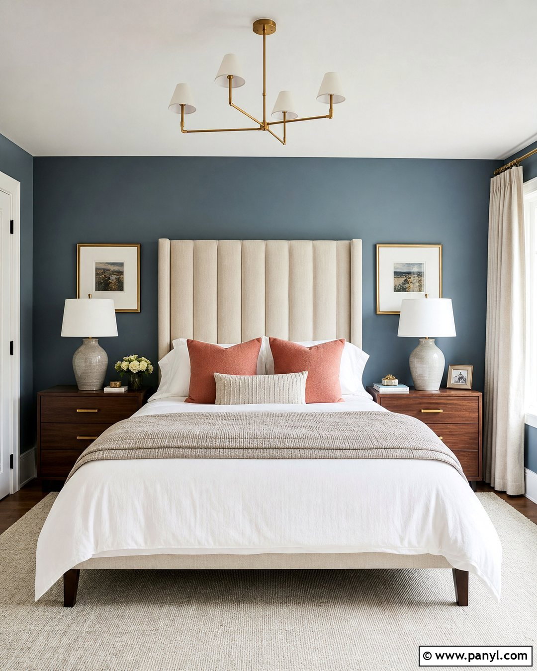 Light Blue Wall With Upholstered Headboard - 35 light blue accent wall ideas