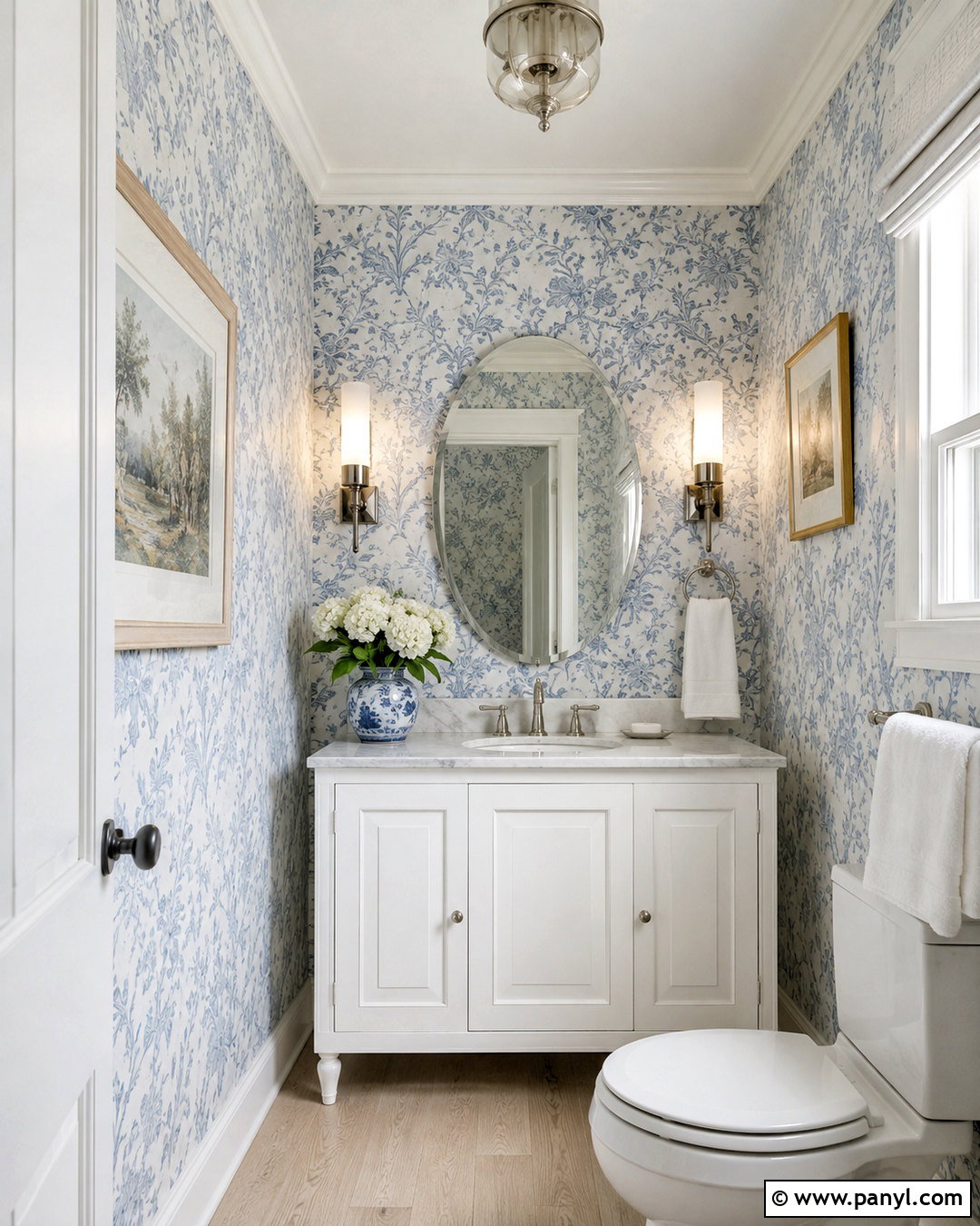 Light Blue Wallpaper Bathroom - 20 light blue and white bathroom ideas
