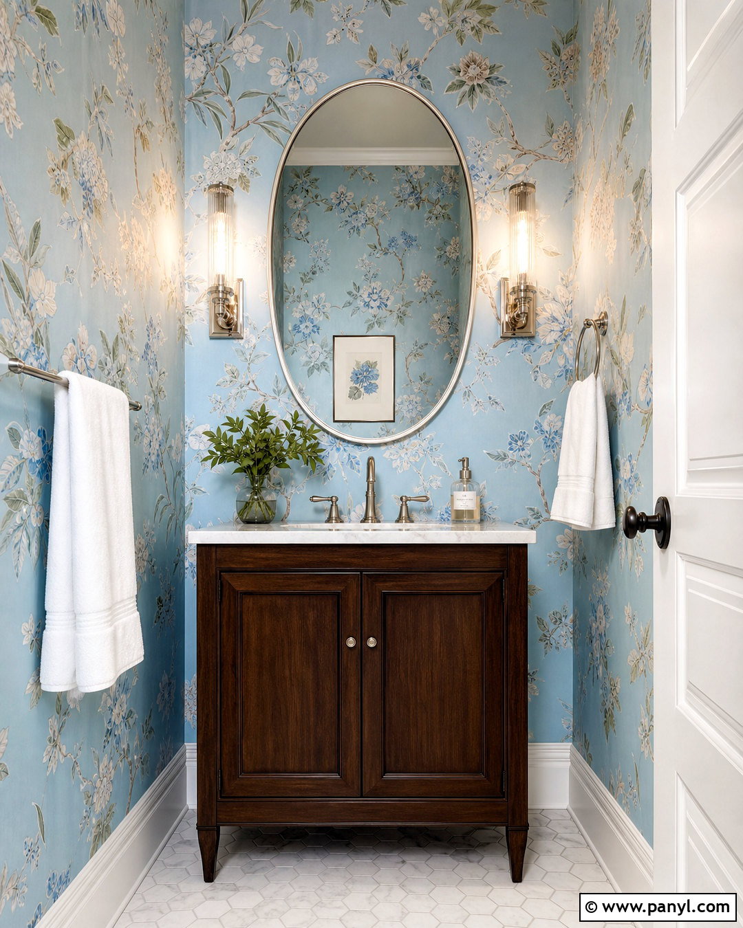Light Blue Wallpaper Powder Room - 20 light blue interior ideas