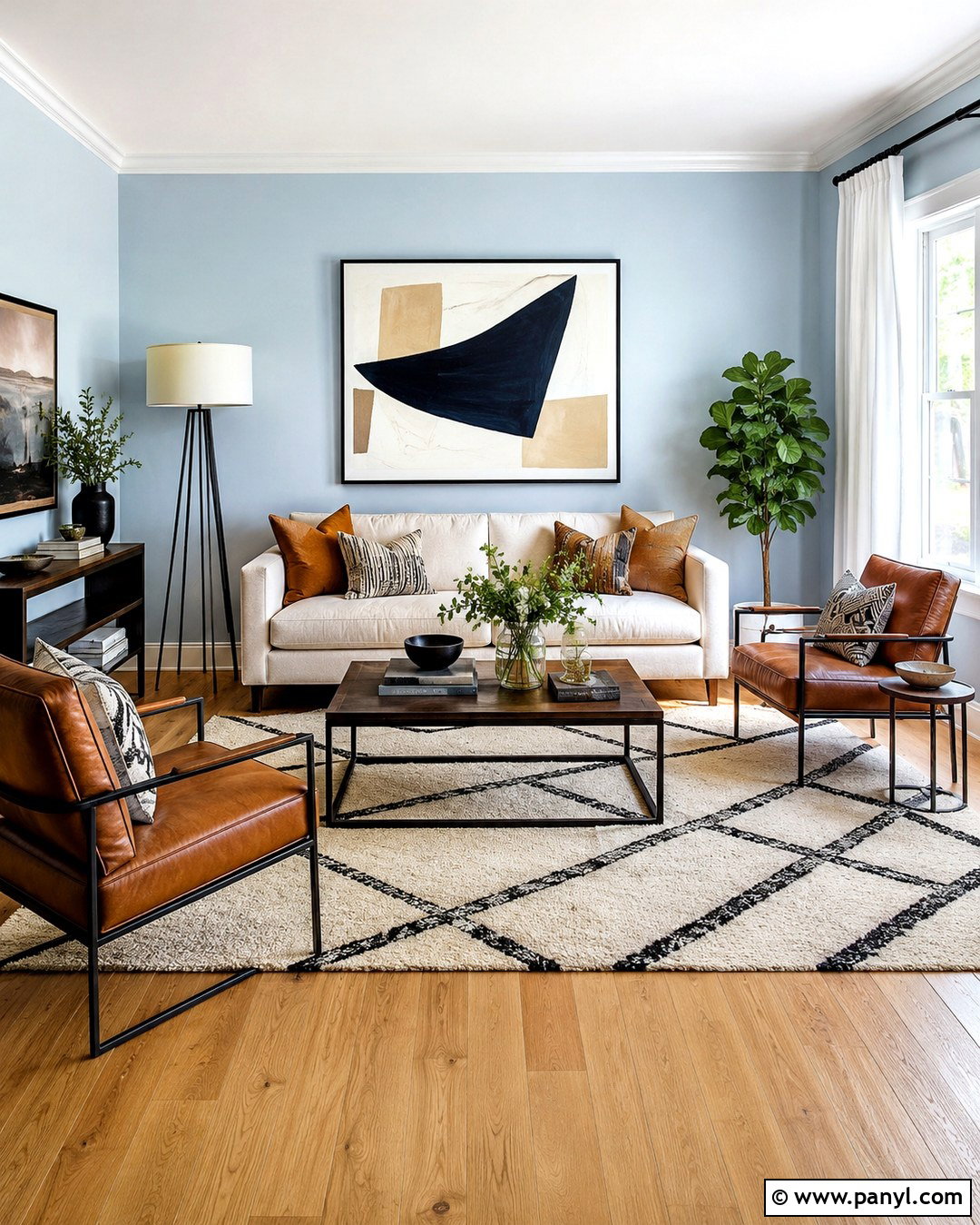 Light Blue Walls With Black Accents - 20 Light Blue Wall Paint Living Room Ideas