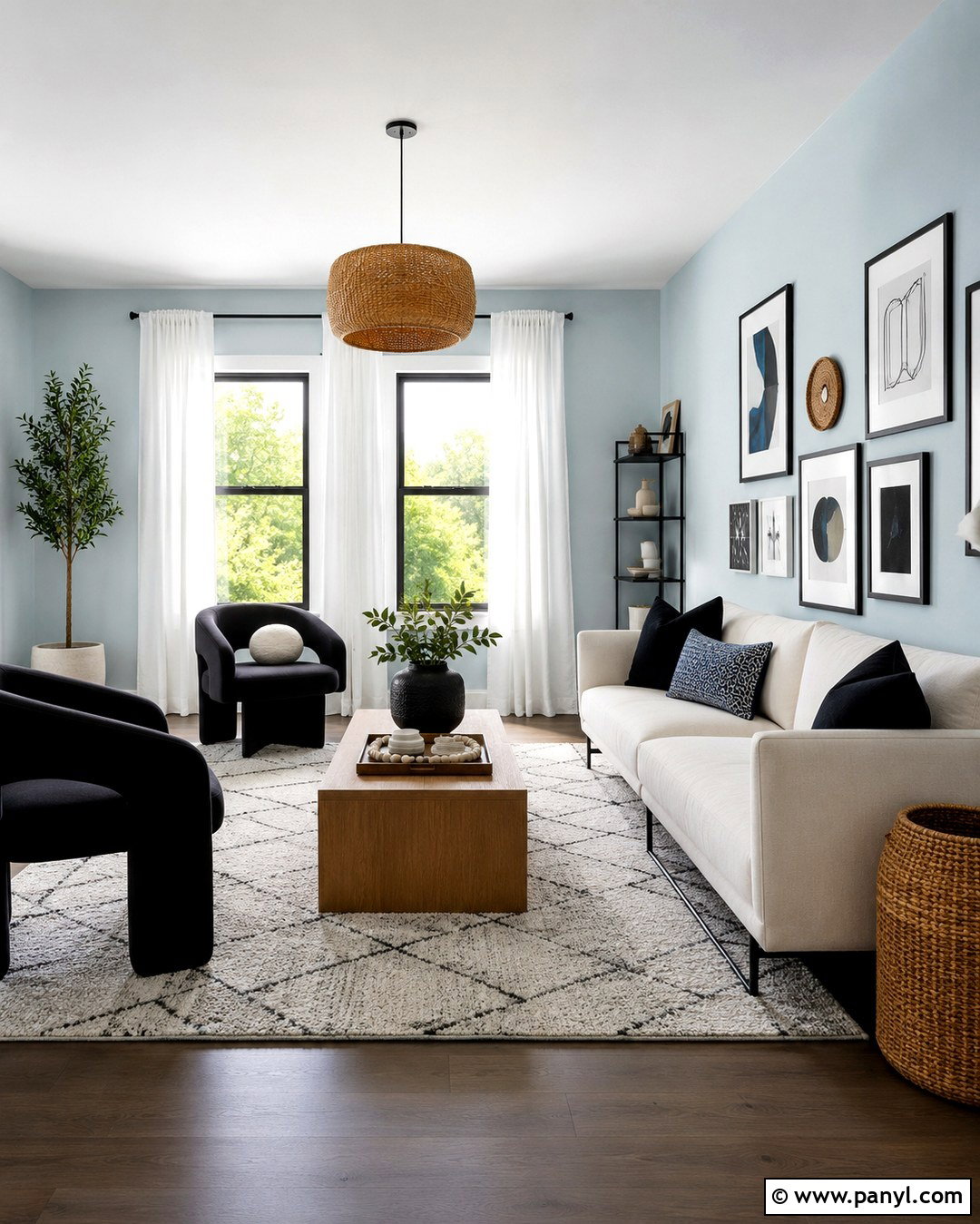 Light Blue Walls With Black Accents - 20 Decorating With Light Blue Walls