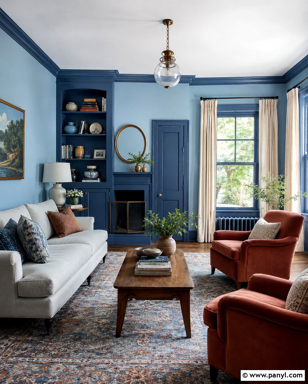 Light Blue Walls With Blue Trim - 20 Light Blue Wall Paint Living Room Ideas