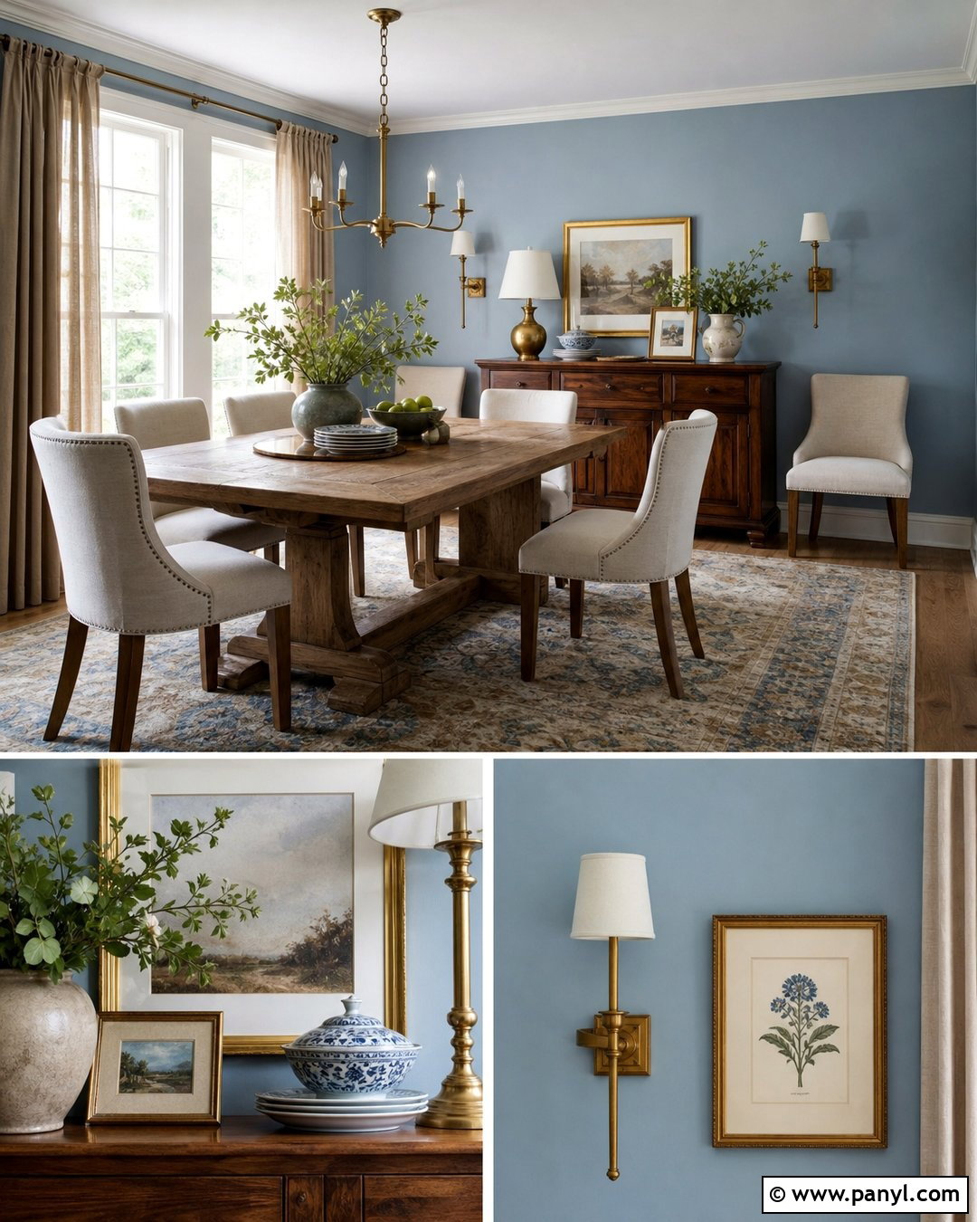 Light Blue Walls With Brass Decor - 50 light blue walls