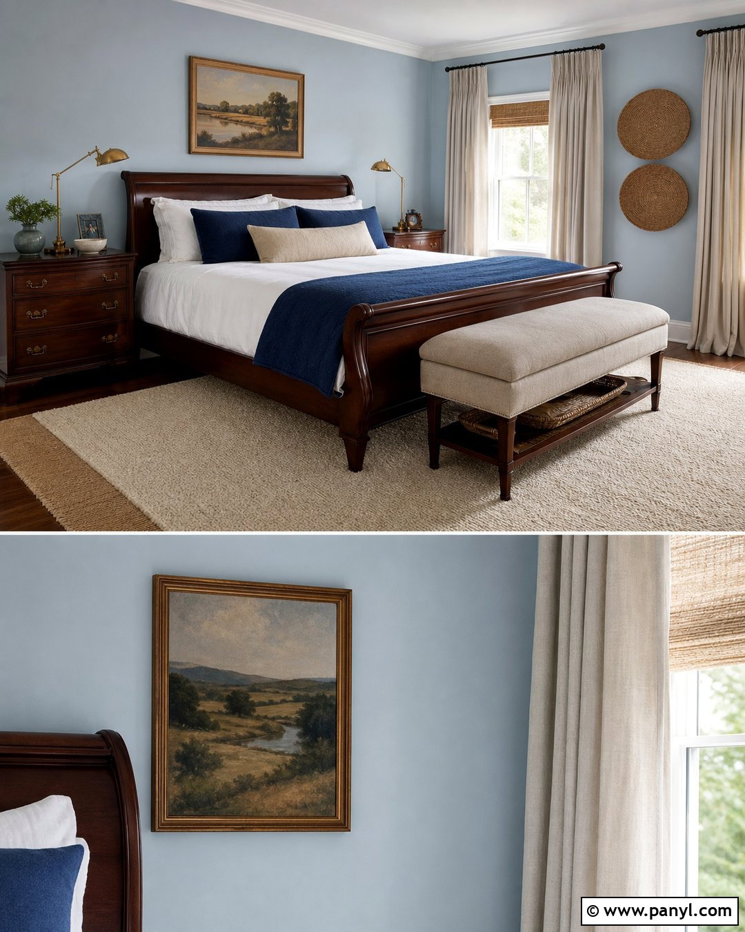 Light Blue Walls With Dark Wood Furniture - 50 light blue walls
