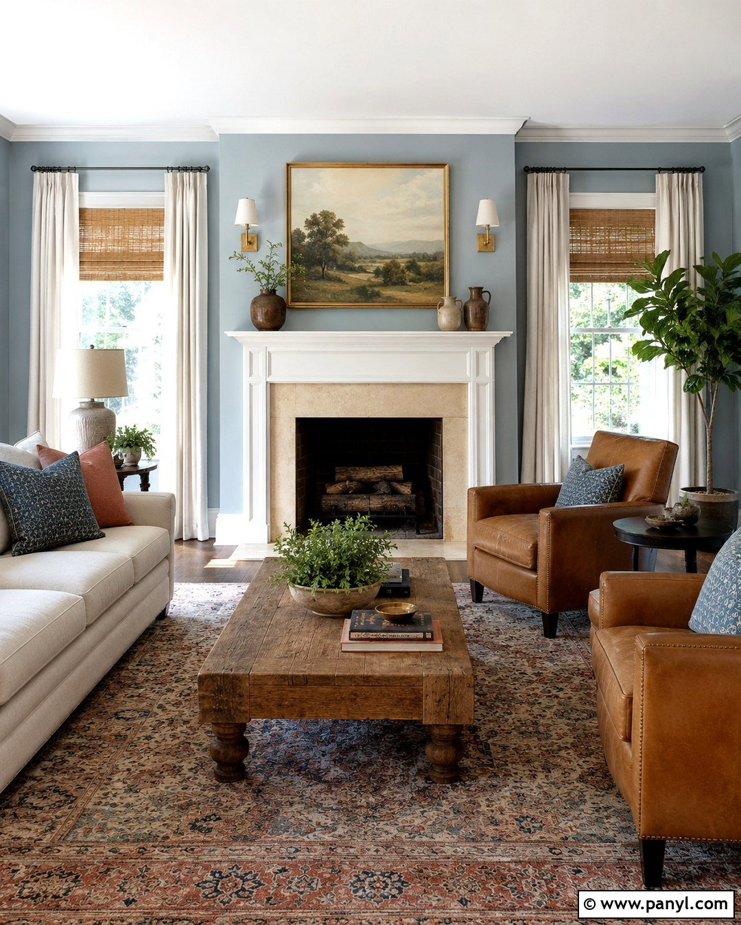 Light Blue Walls With Fireplace - 20 Light Blue Wall Paint Living Room Ideas