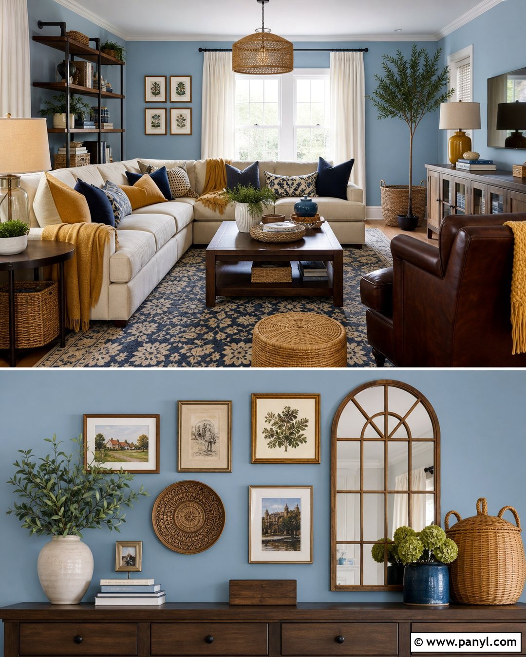 Light Blue Walls With Mustard Yellow - 50 light blue walls