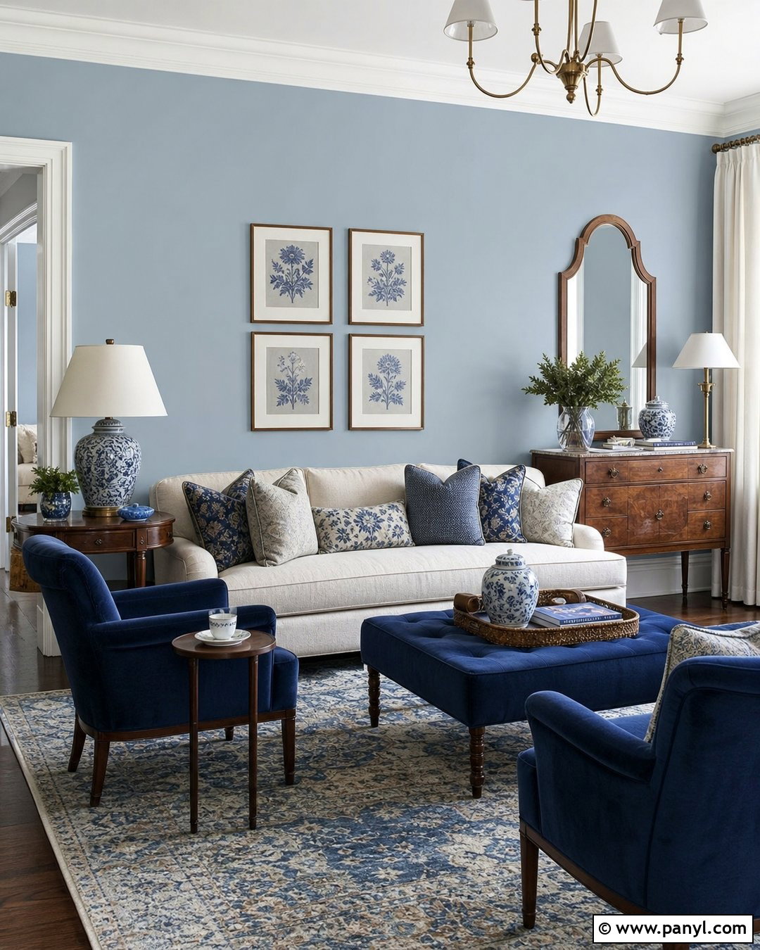 Light Blue Walls With Navy Accents - 50 light blue walls