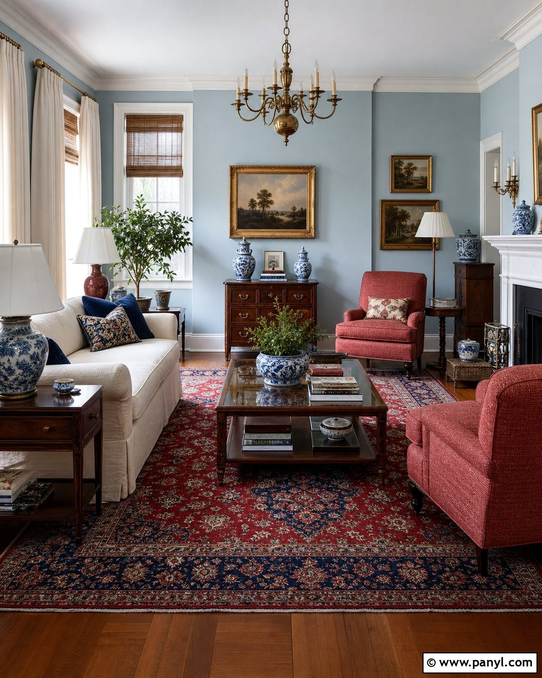 Light Blue Walls With Red Accents - 50 light blue walls