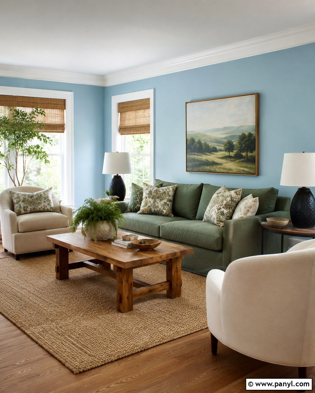 Light Blue Walls With Sage Green - 20 Light Blue Wall Paint Living Room Ideas