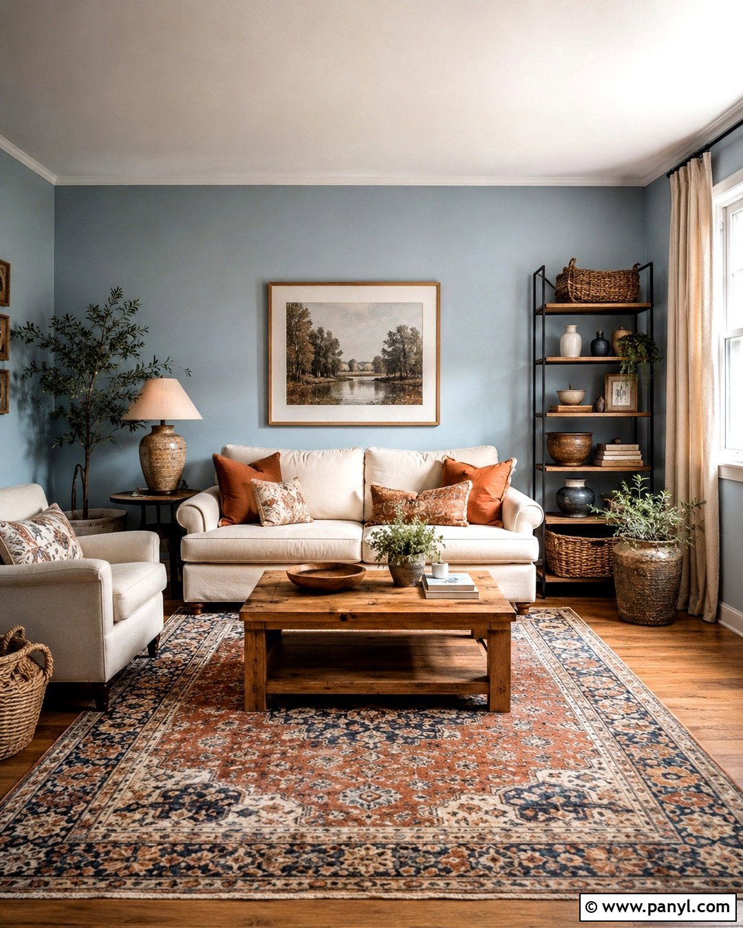 Light Blue Walls With Terracotta Accents - 20 Light Blue Wall Paint Living Room Ideas