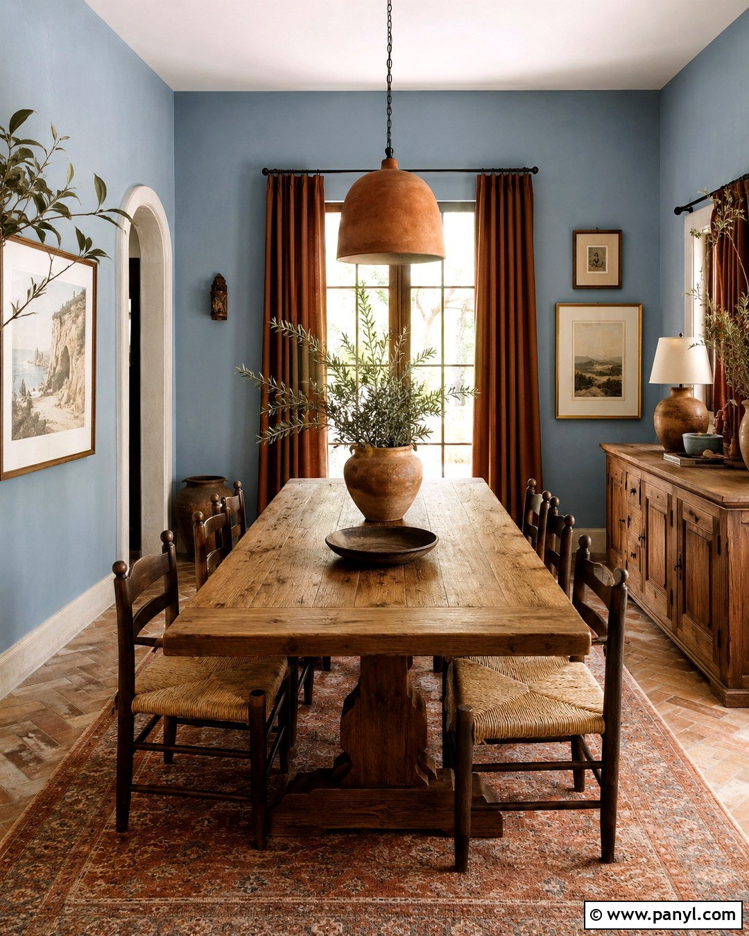Light Blue Walls With Terracotta Decor - 20 Decorating With Light Blue Walls