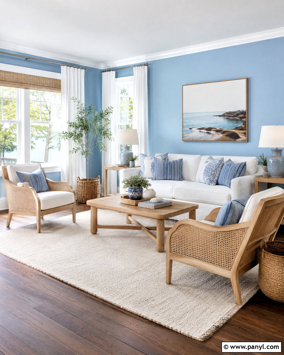 Light Blue Walls With White Furniture - 20 blue walls living room ideas