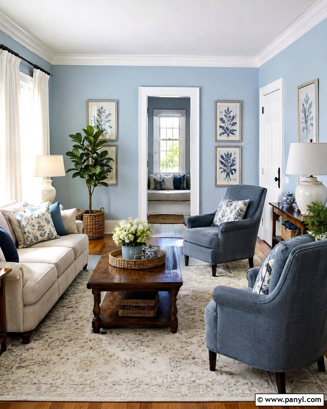 Light Blue Walls With White Trim - 20 Light Blue Wall Paint Living Room Ideas