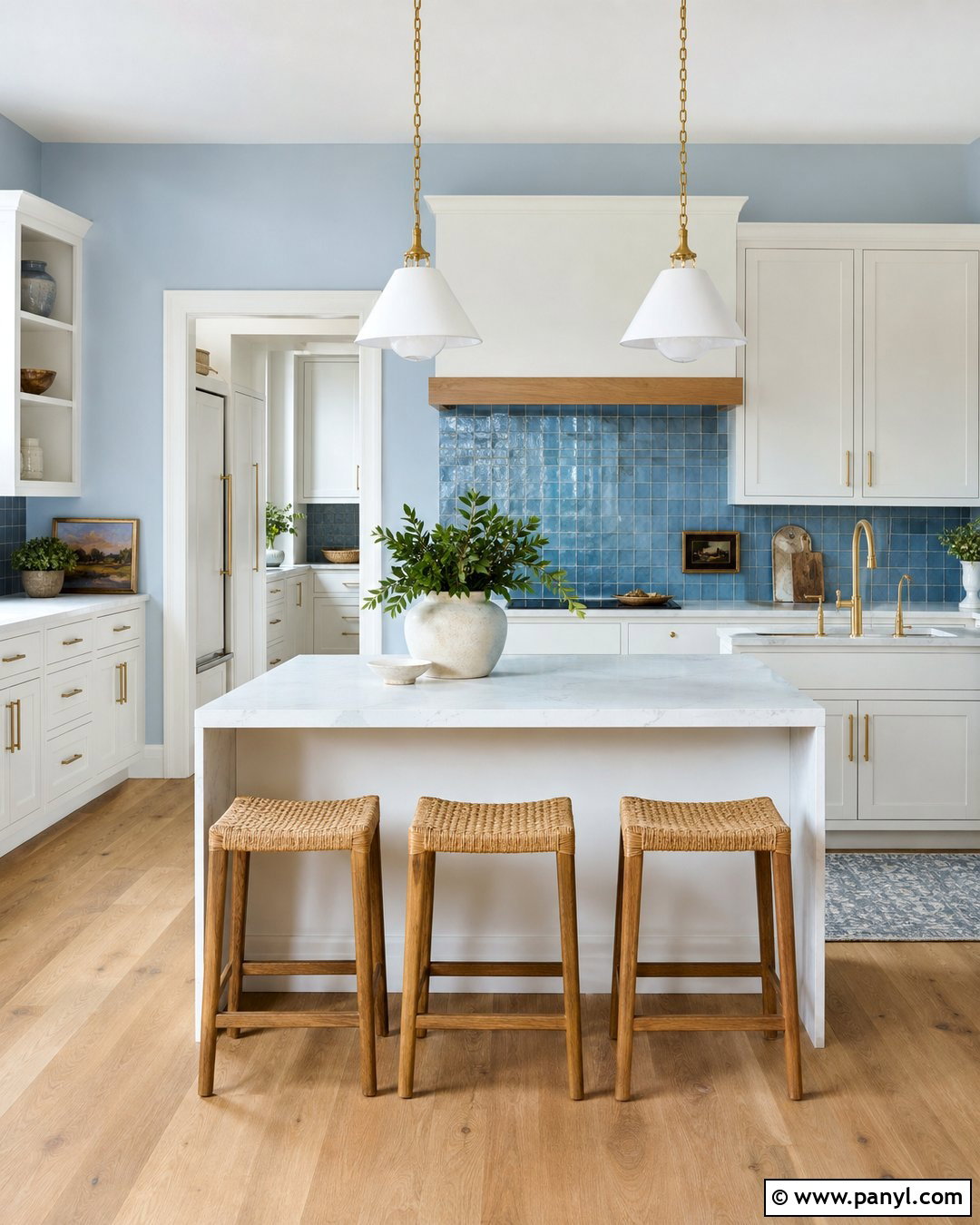 Light Blue Walls With Zellige Tile - 20 Light Blue Walls White Cabinets