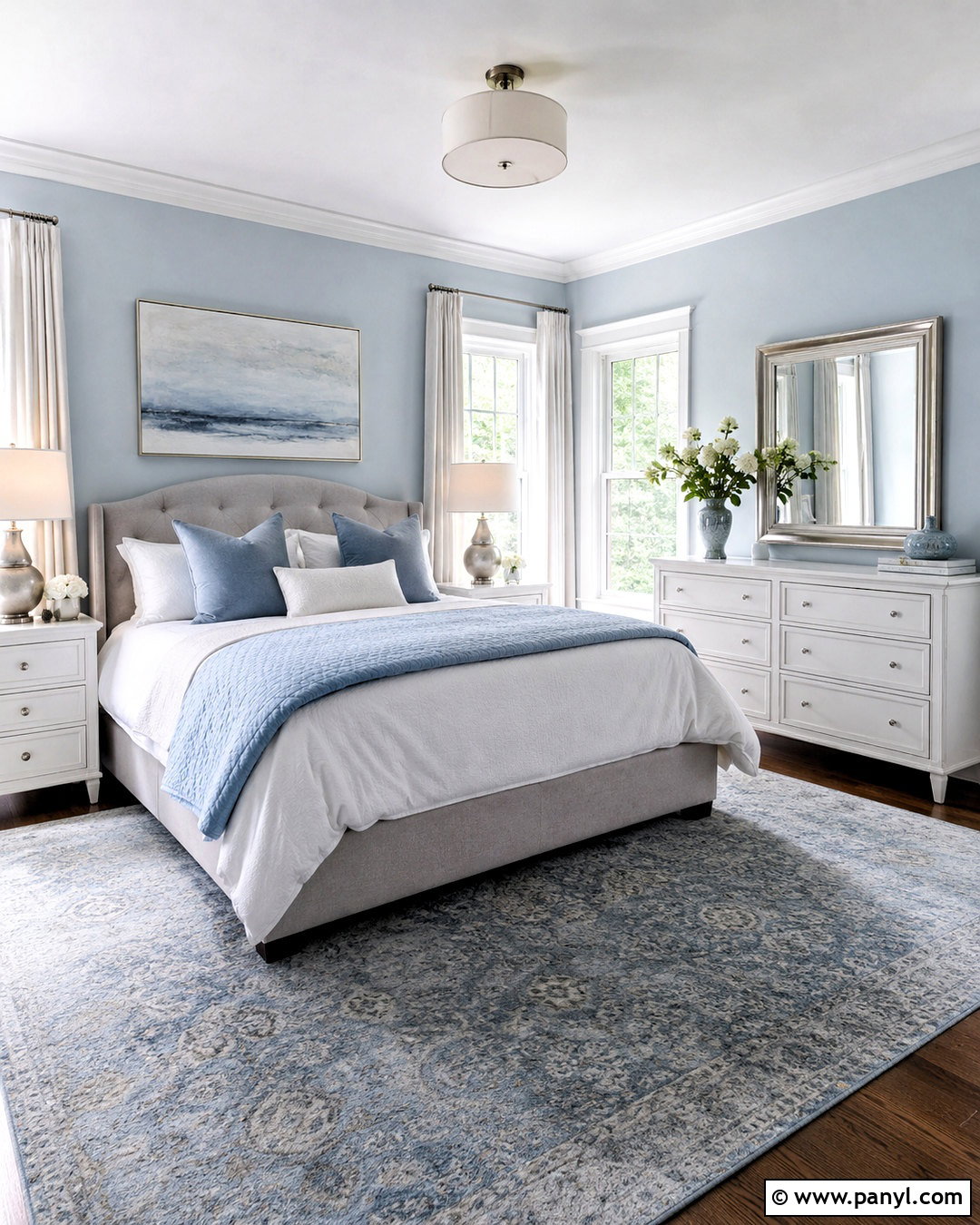 Light Blue and Gray Bedroom With White Accents - 20 light blue and gray bedroom ideas