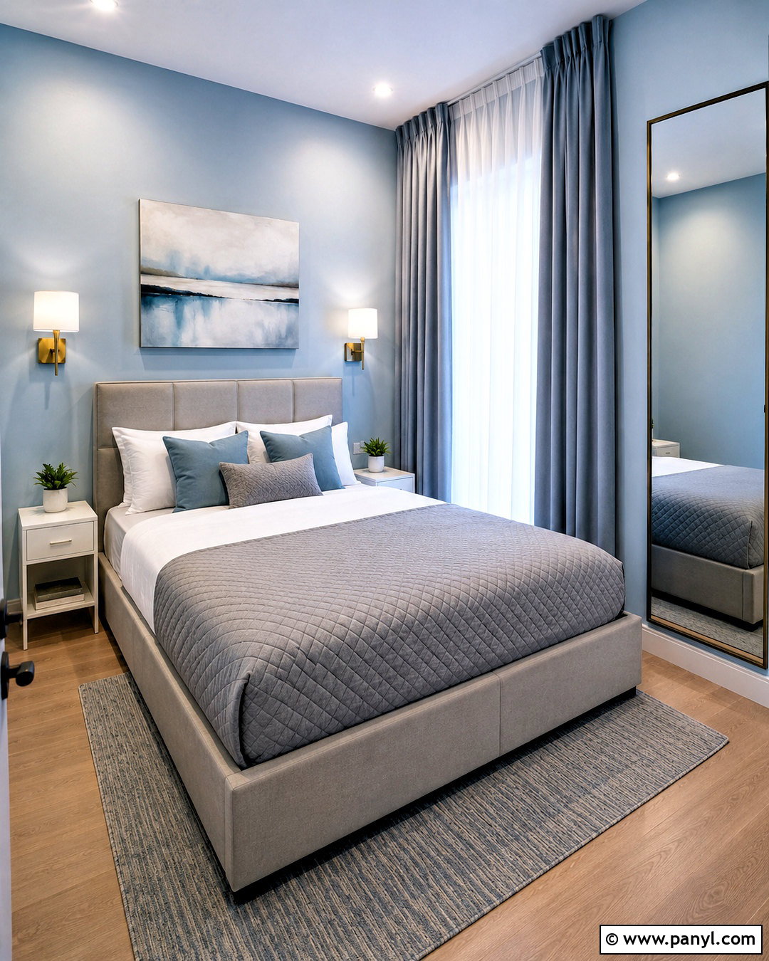 Light Blue and Gray Guest Bedroom - 20 light blue and gray bedroom ideas