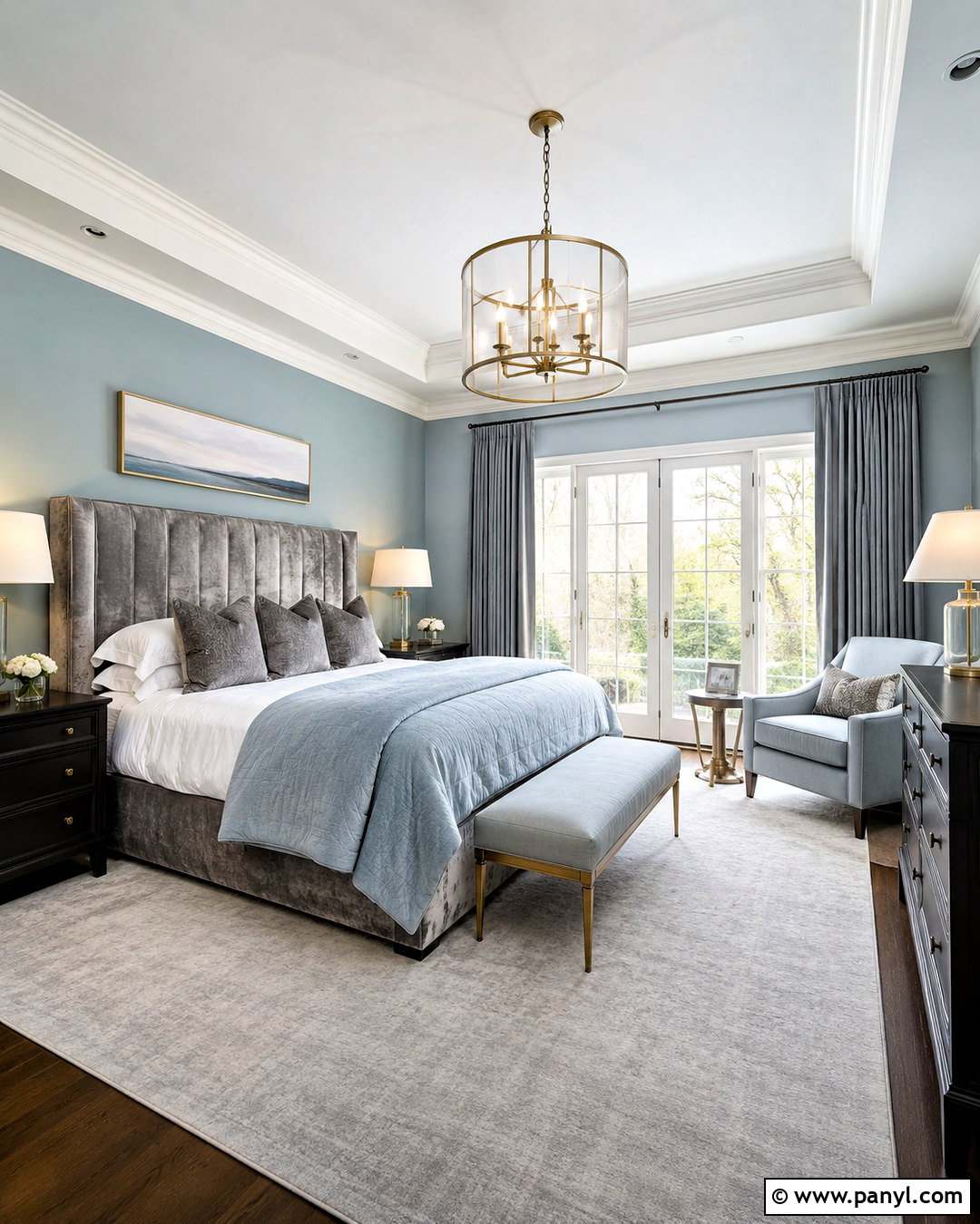 Light Blue and Gray Luxury Bedroom - 20 light blue and gray bedroom ideas