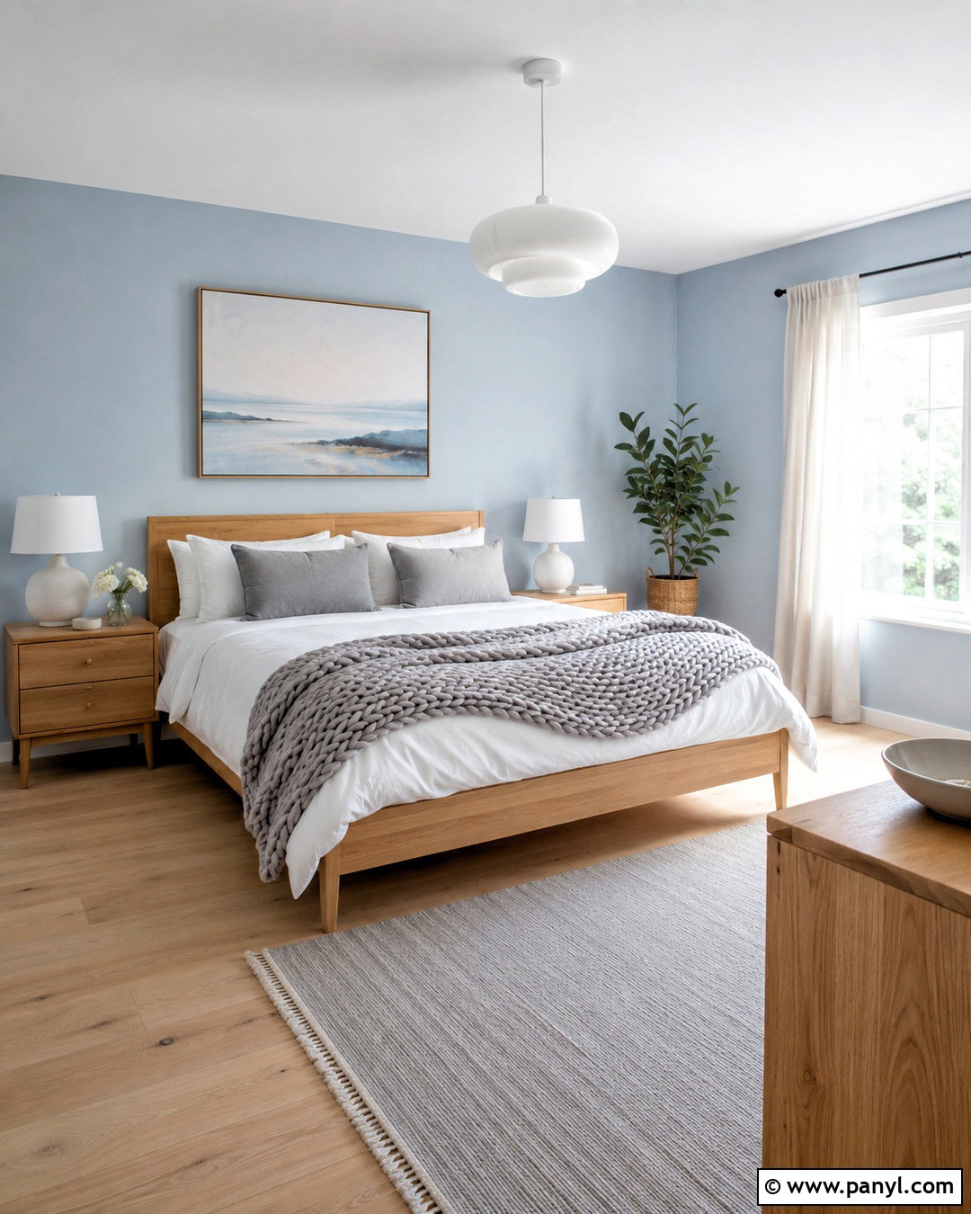 Light Blue and Gray Scandinavian Bedroom - 20 light blue and gray bedroom ideas