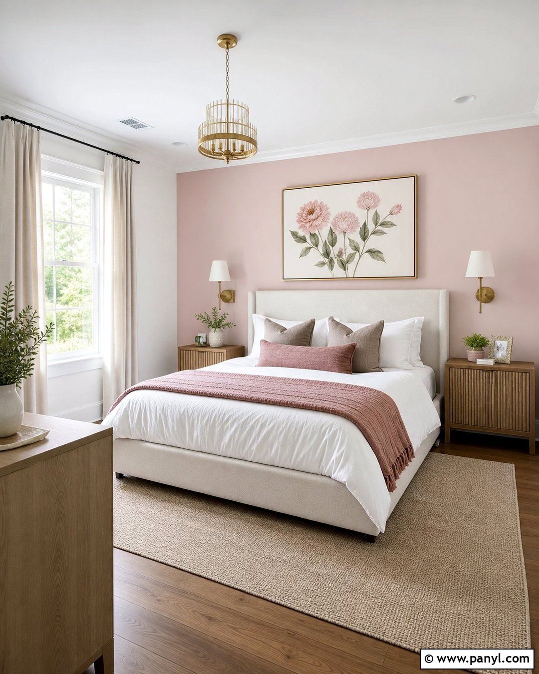 Light Blush Pink Accent Wall - 25 Light Accent Wall Ideas