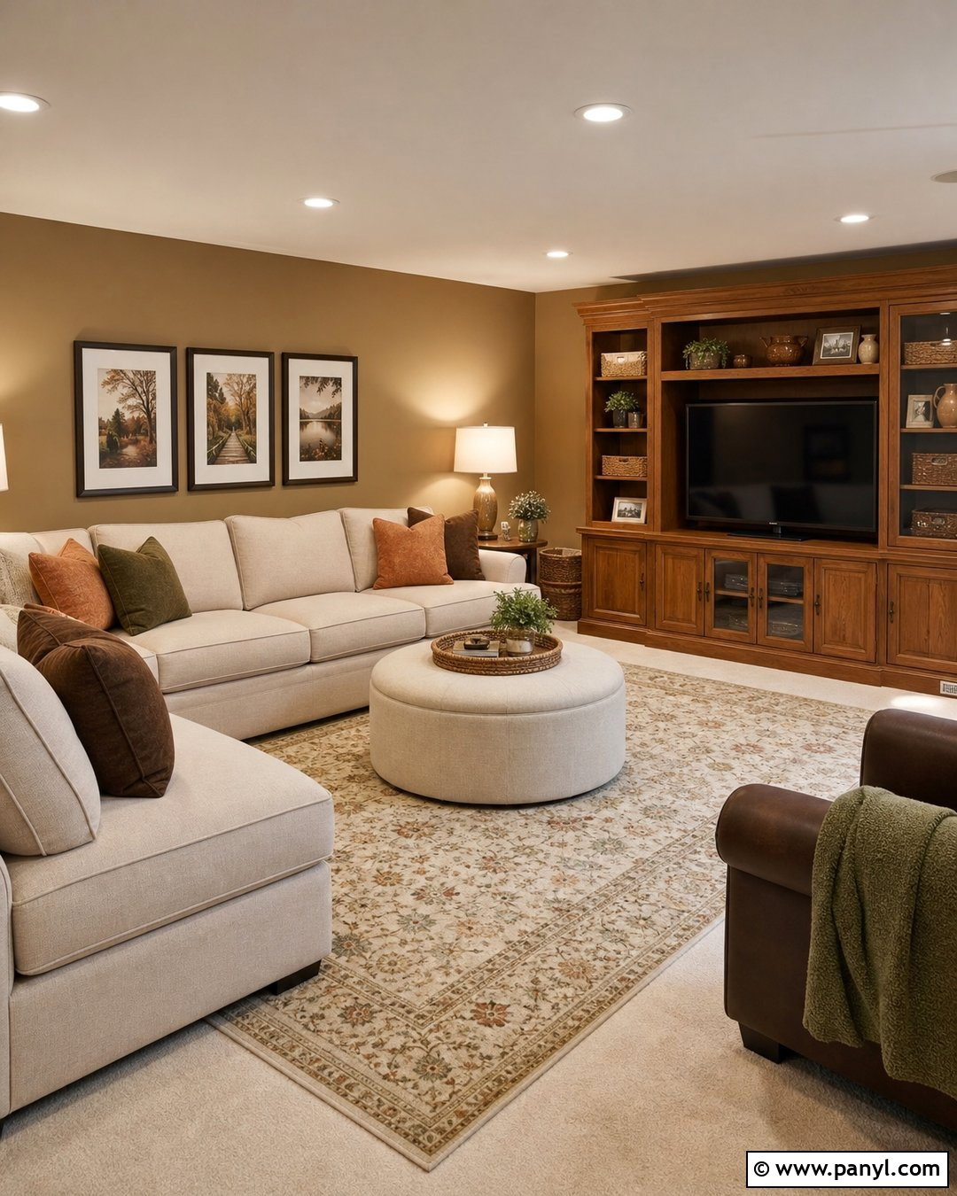 Light Brown Basement Family Room - 35 Light Brown Wall Paint Ideas