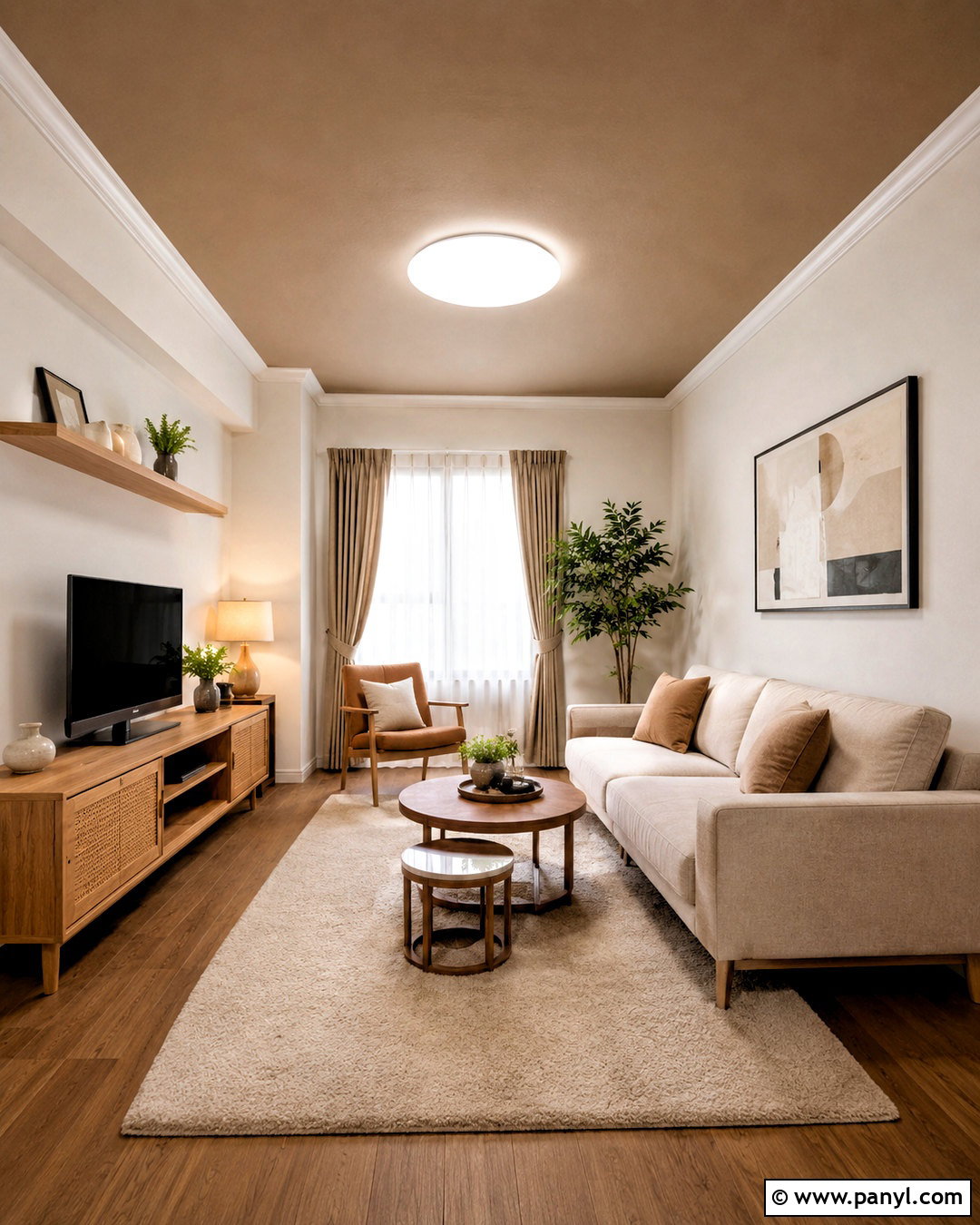 Light Brown Ceiling For A Small Living Room - 20 brown ceiling living room ideas