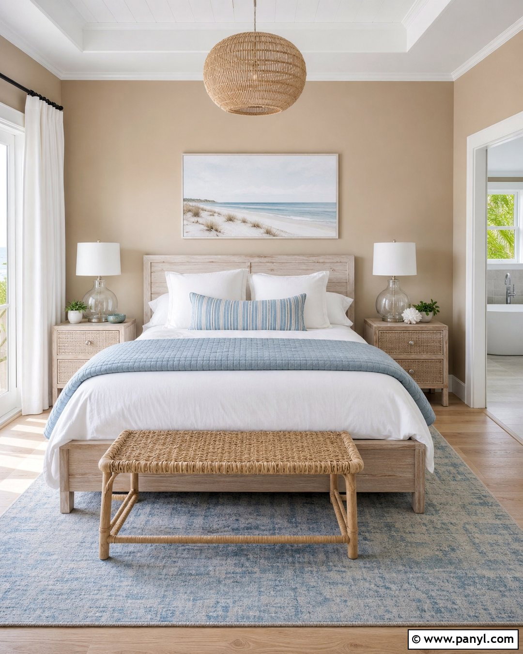 Light Brown Coastal Bedroom - 35 Light Brown Wall Paint Ideas