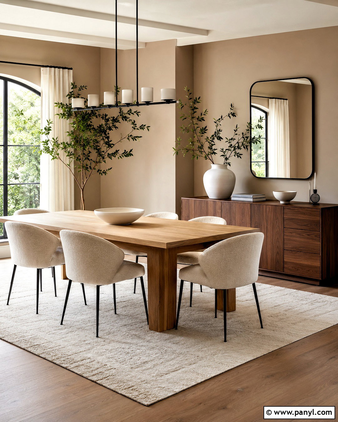 Light Brown Dining Room With Black Accents - 20 light brown room ideas