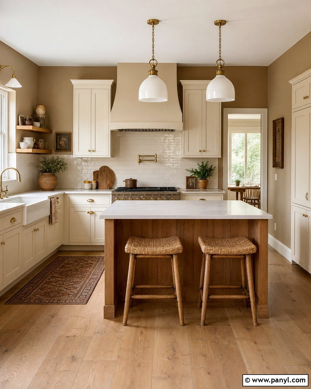 Light Brown Farmhouse Kitchen Walls - 35 Brown Kitchen Walls
