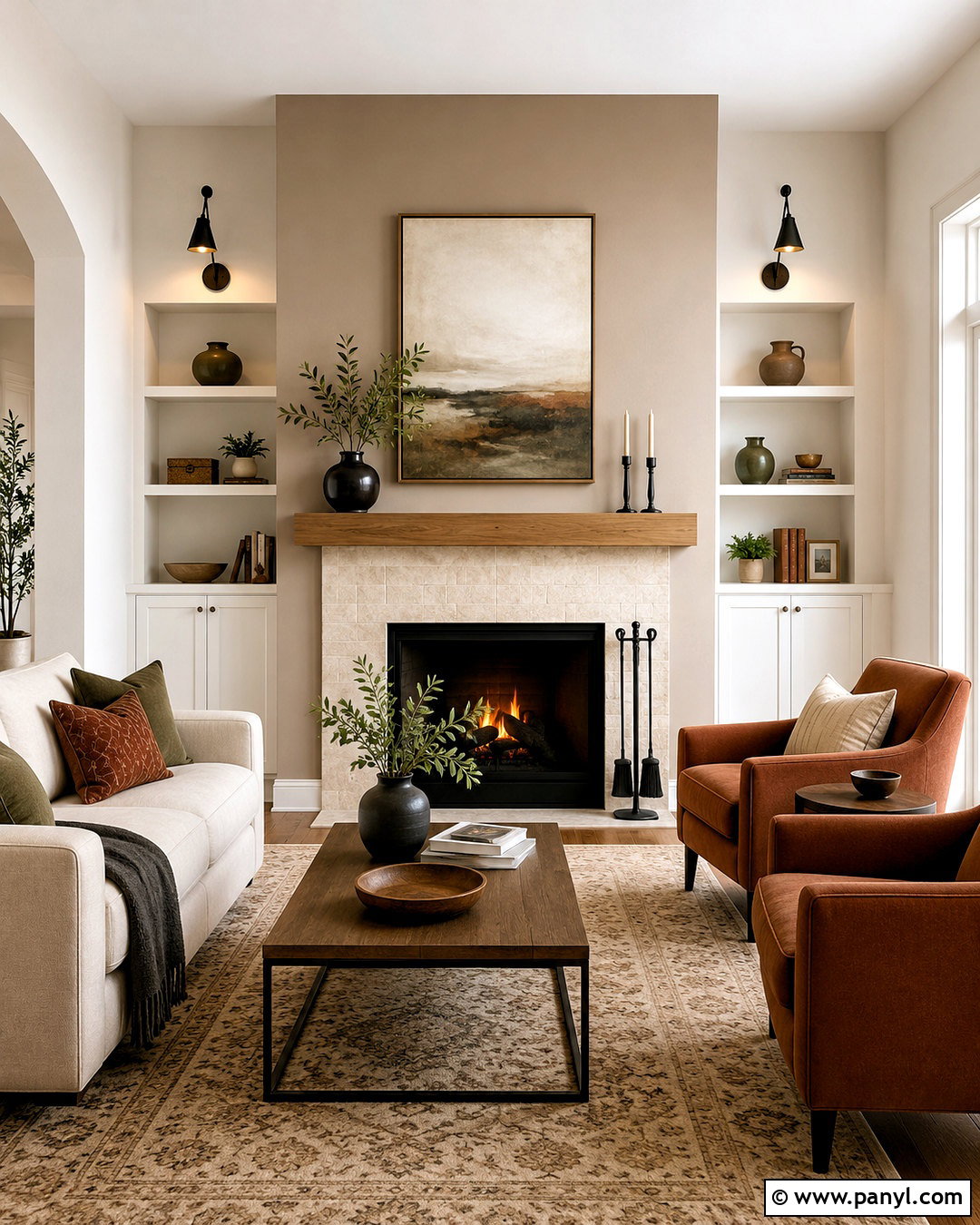 Light Brown Fireplace Accent Wall - 20 light brown wall ideas
