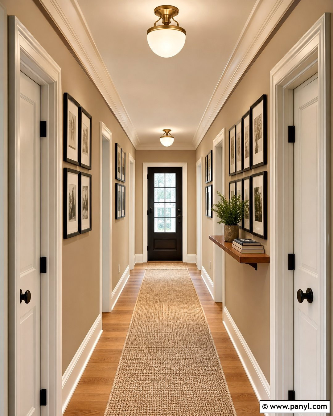Light Brown Hallway With White Trim - 35 Light Brown Wall Paint Ideas