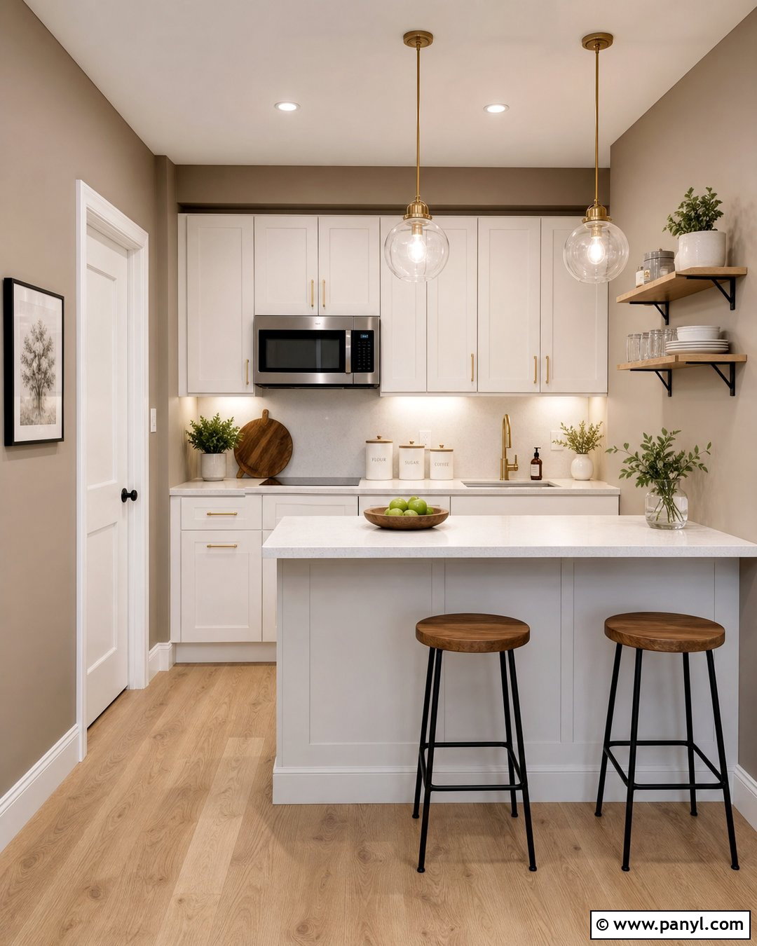 Light Brown Kitchen Walls For A Small Kitchen - 35 Brown Kitchen Walls