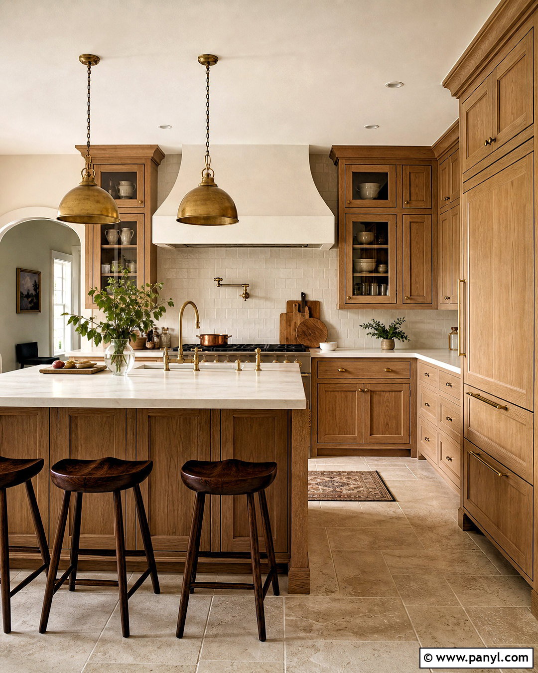 Light Brown Kitchen With Brass Accents - 20 light brown kitchen ideas