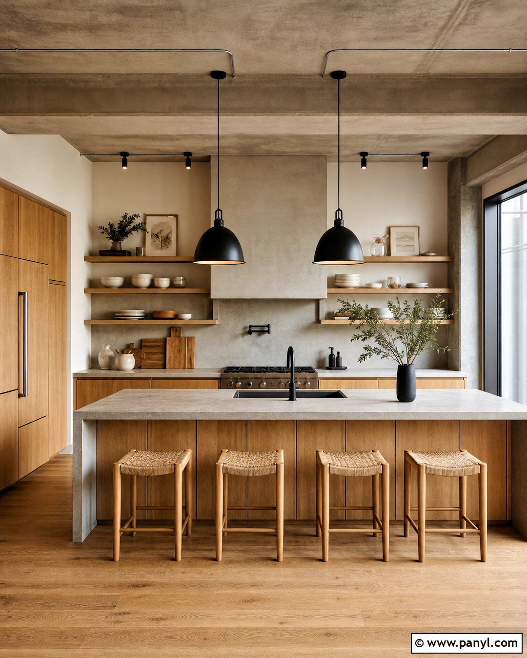 Light Brown Kitchen With Concrete Countertops - 20 light brown kitchen ideas