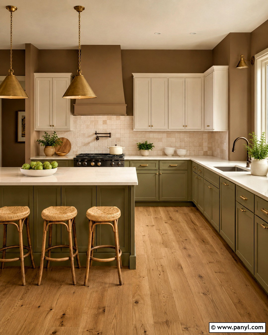 Light Brown Kitchen With Green Cabinets - 20 light brown room ideas
