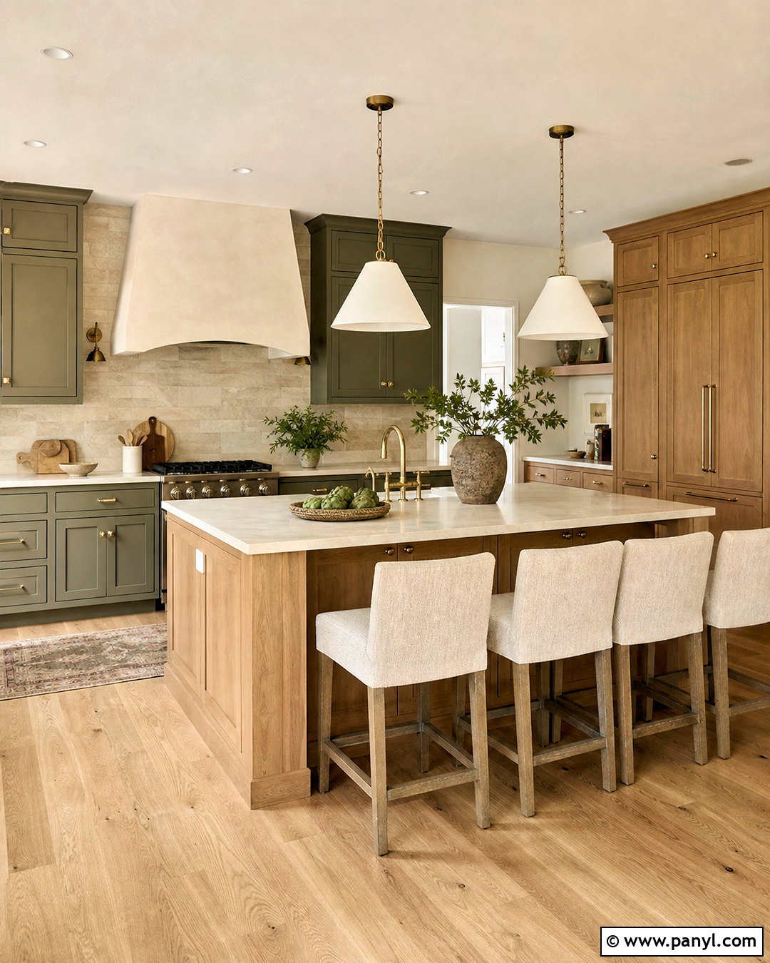 Light Brown Kitchen With Green Cabinets - 20 light brown kitchen ideas