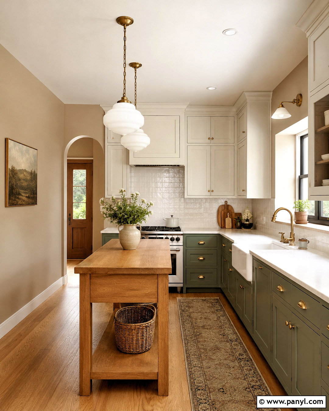Light Brown Kitchen With Sage Green Cabinets - 20 light brown wall ideas
