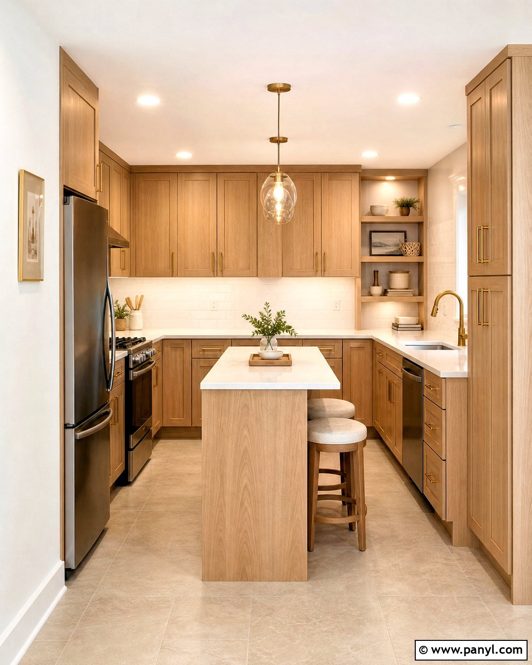 Light Brown Kitchen With Small Island - 20 light brown kitchen ideas