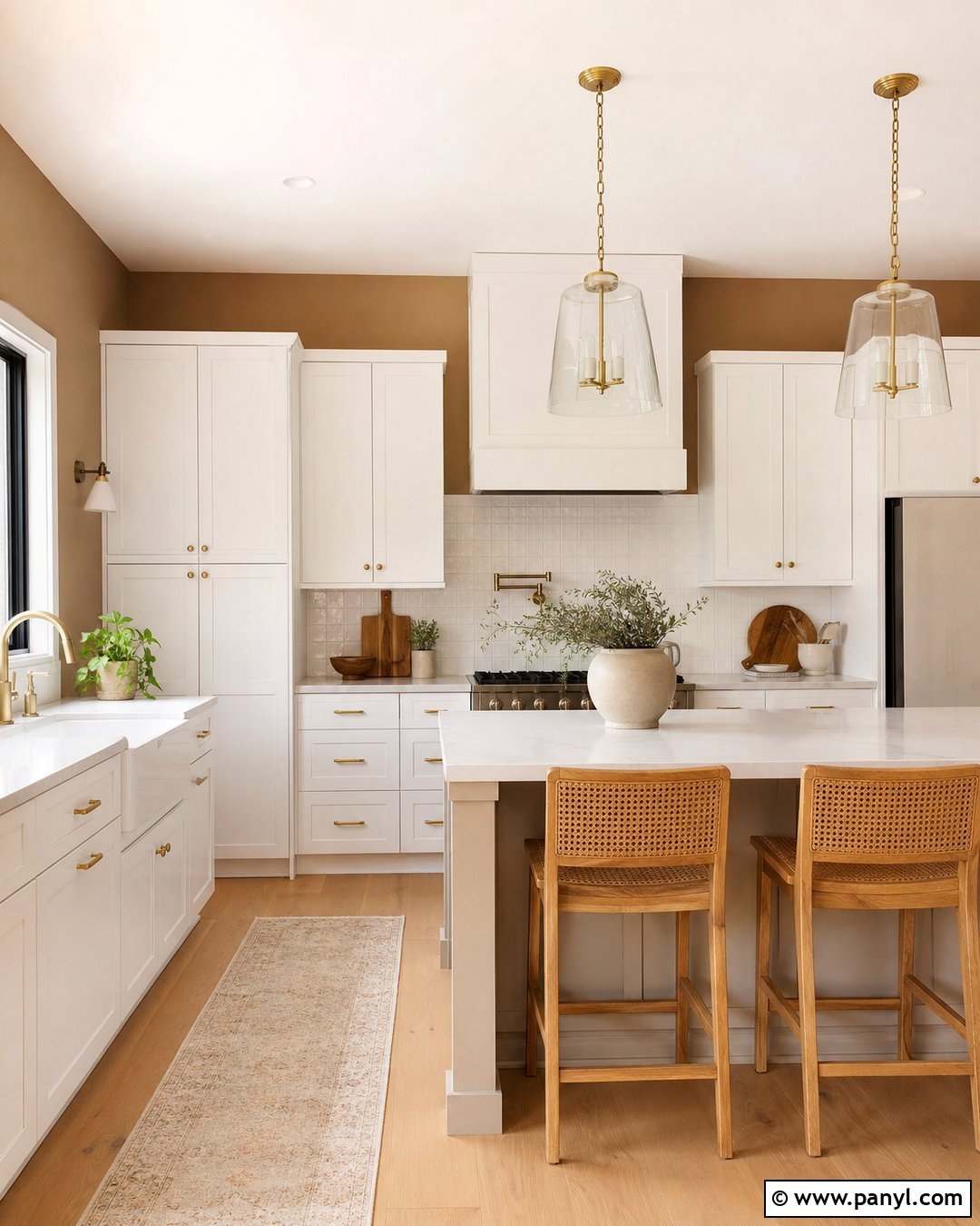 Light Brown Kitchen With White Cabinets - 35 Light Brown Wall Paint Ideas