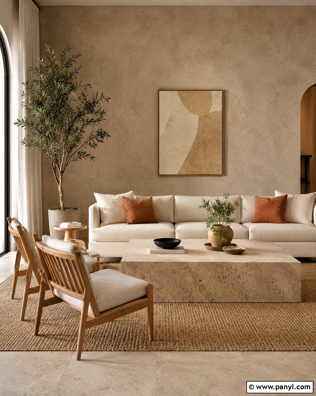 Light Brown Limewash Living Room - 20 brown limewash wall ideas
