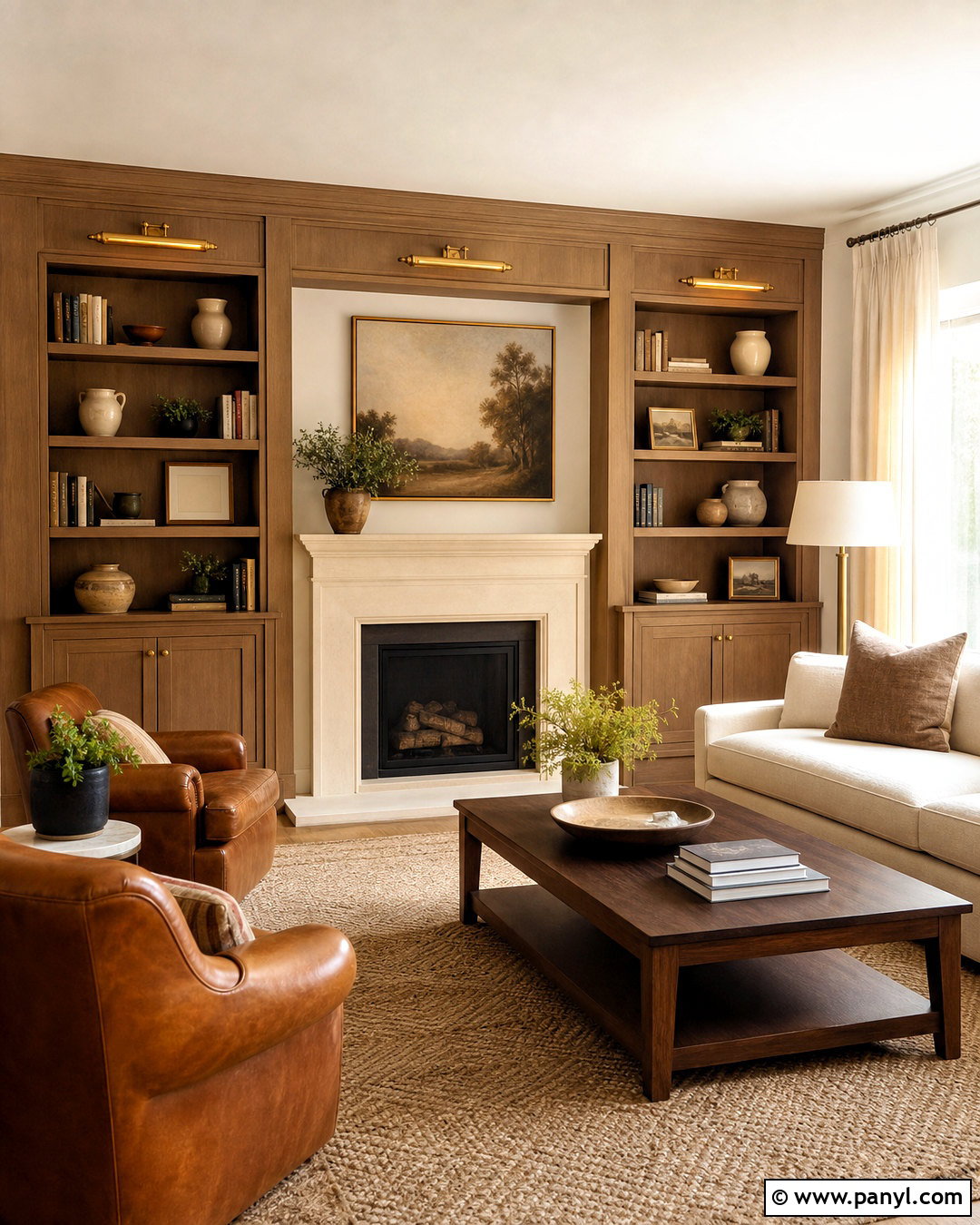 Light Brown Living Room Walls With Matching Built-Ins - 20 light brown living room walls