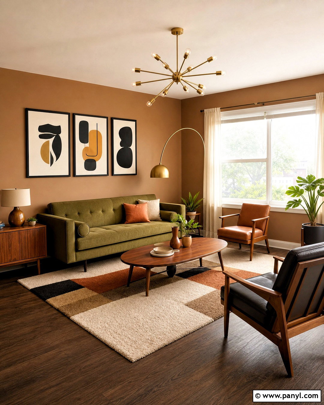 Light Brown Living Room Walls With Midcentury Furniture - 20 light brown living room walls