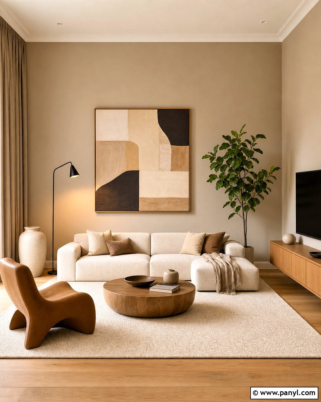 Light Brown Living Room Walls With Minimalist Furniture - 20 light brown living room walls
