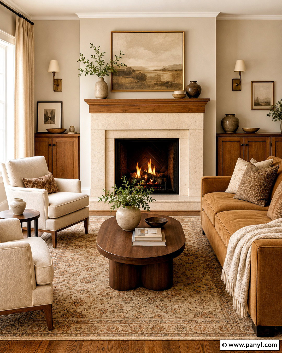 Light Brown Living Room With A Fireplace - 20 light brown living room ideas