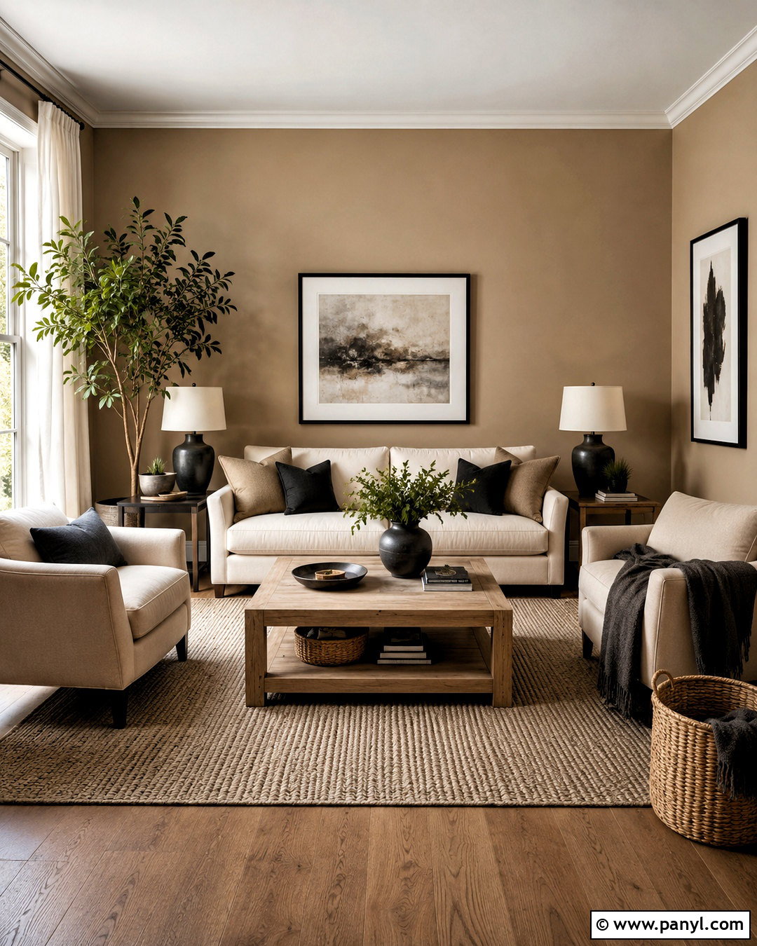 Light Brown Living Room With Cream Furniture - 20 light brown wall ideas