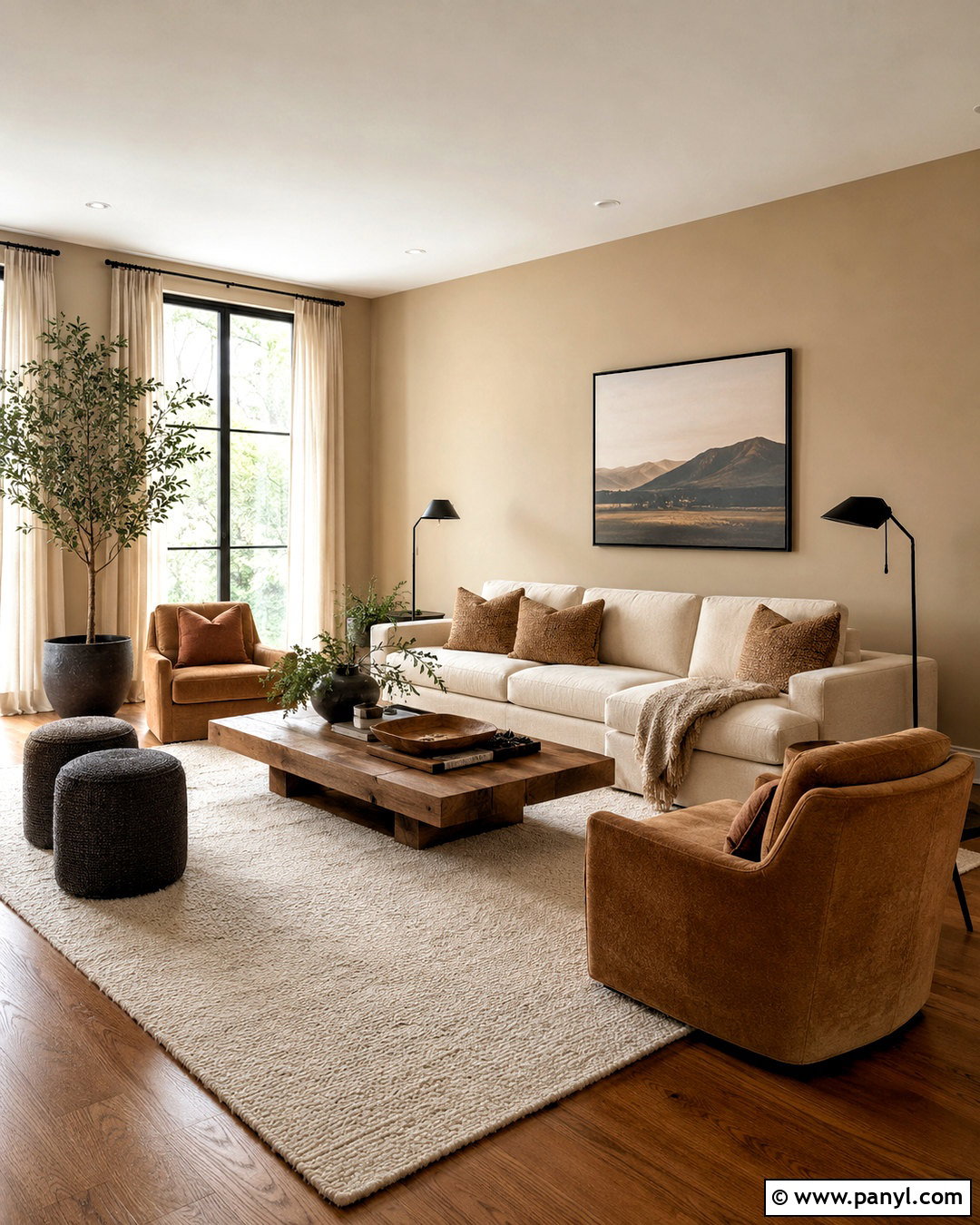 Light Brown Living Room With Cream Sofa - 20 light brown room ideas