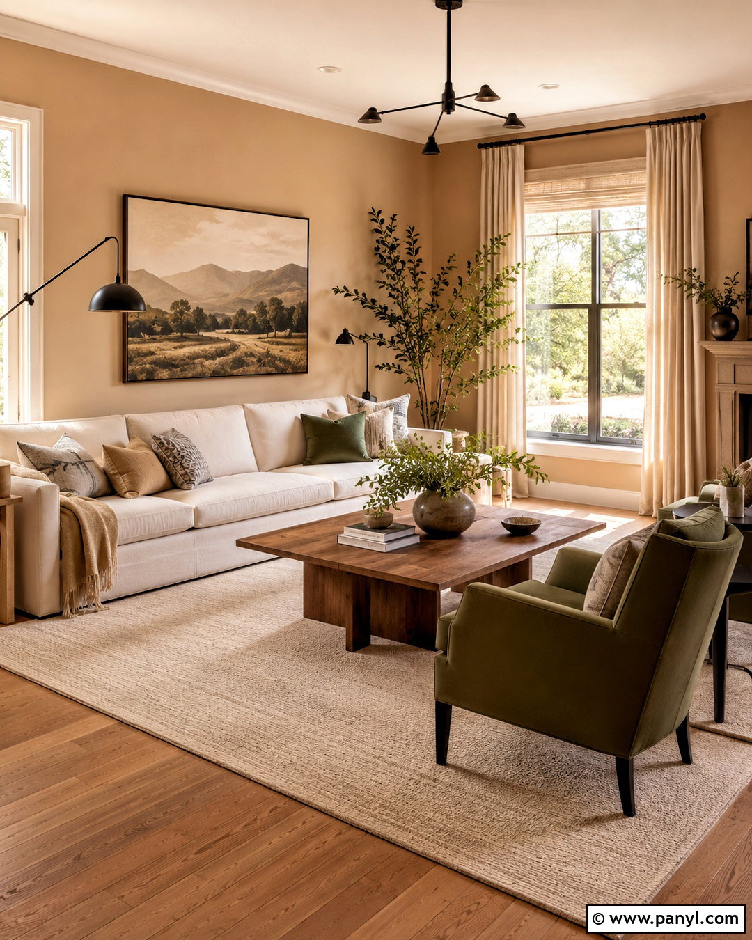 Light Brown Living Room With Olive Green - 20 light brown room ideas