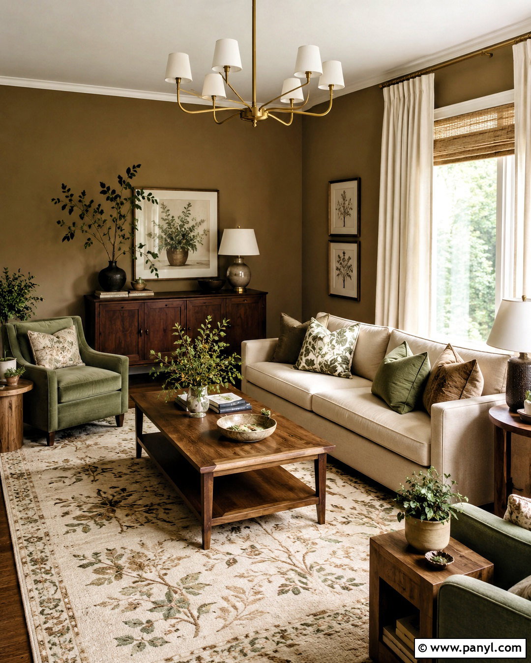 Light Brown Living Room With Sage Green - 20 light brown living room ideas
