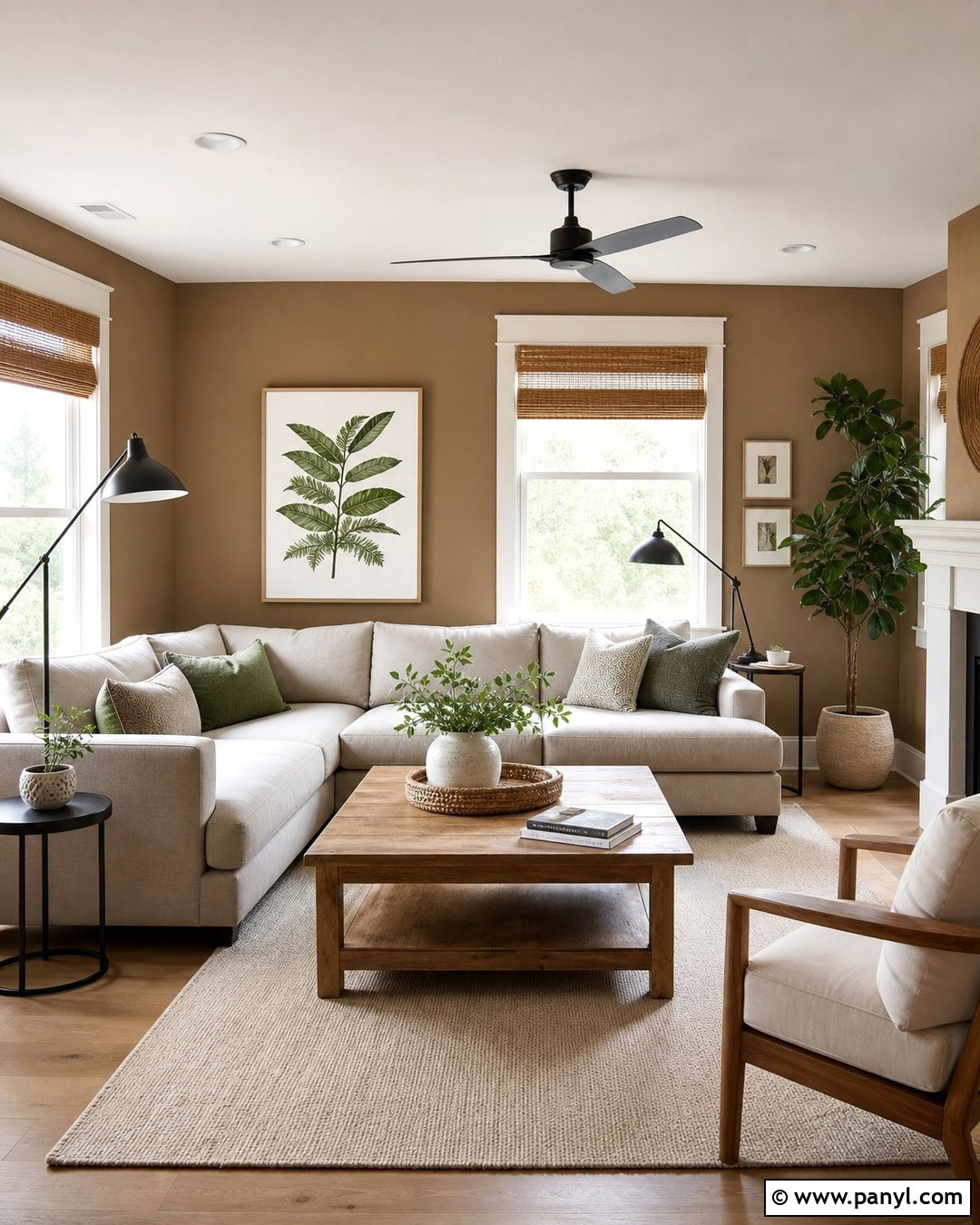 Light Brown Living Room - 35 Brown Wall Room Ideas