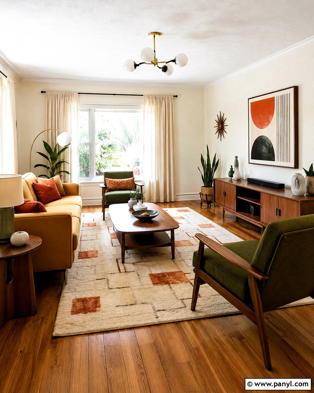 Light Brown Mid-Century Living Room - 20 light brown living room ideas